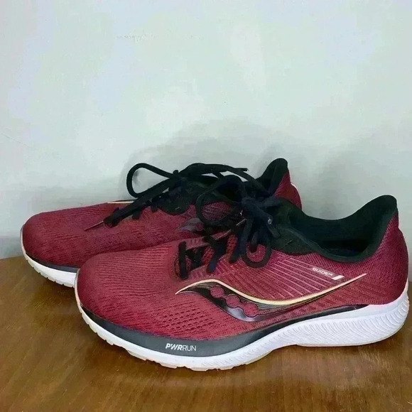 Saucony Mens Guide14 FormFit Power Running Shoe Mulberry Lime  Sz 9 - Picture 3 of 8